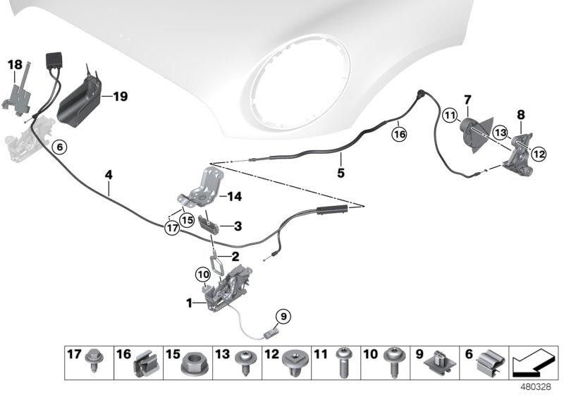 BMW本物の城フロントフラップFGS左FGS（51237484247）| 51237484247