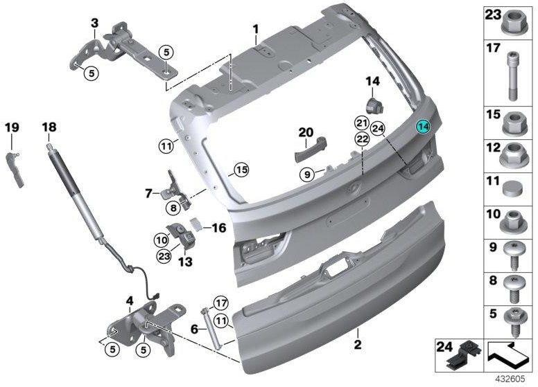 BMW純正ストップテールゲート右（51247294780）| 51247294780