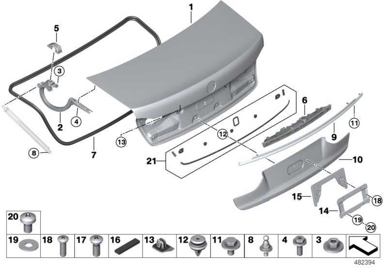 BMW本物のBlare Tailgate at Bottom（51247416687）| 51247416687