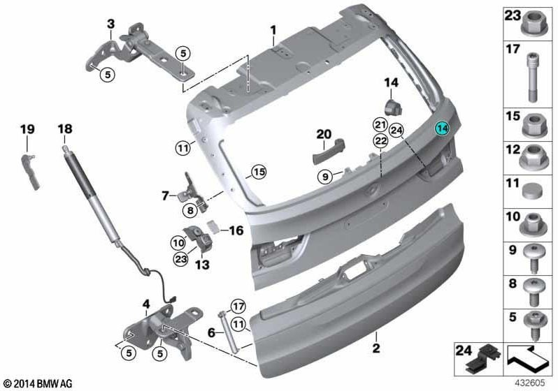 BMW左側の本物のスピンデルドライブ（51247434041）| 51247434041