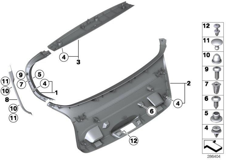 BMW右側の本物の開口水チャネル（51247453340）| 51247453340