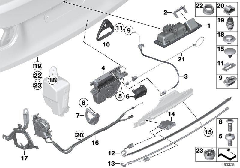 BMW本物のボタンテールゲート（51247463162）| 51247463162