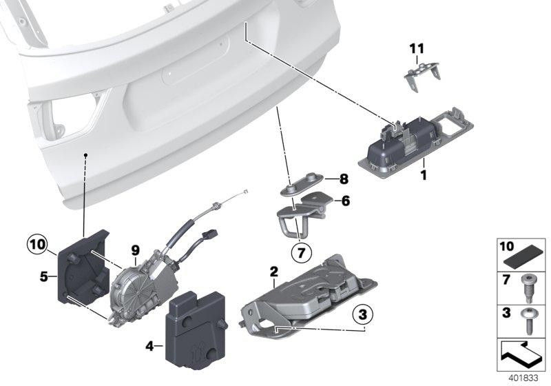 BMW本物のボタンテールゲートICAM（51247463163）| 51247463163