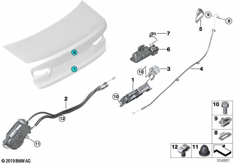 BMW純正ロックブラケットテールゲート（51247498893）| 51247498893