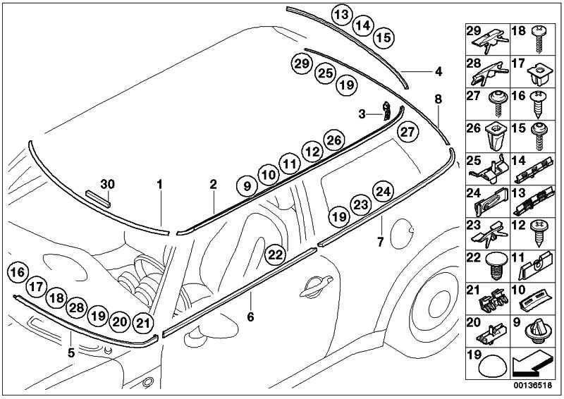 BMW本物のクリップミニ（51317111933）| 51317111933