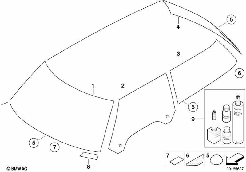 アンテナ付きBMW純正リアウィンドウブラック（51317144922）| 51317144922