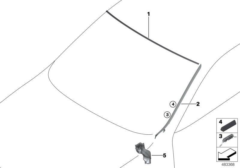 BMW上記の本物のカバーフロントウィンドウ（51317350589）| 51317350589