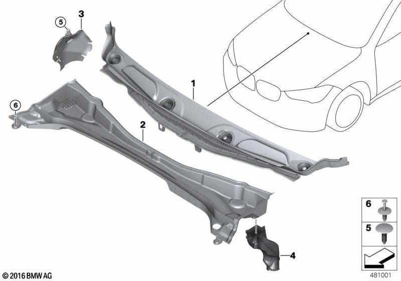 右側のBMW純正排水チャネル（51317355438）| 51317355438