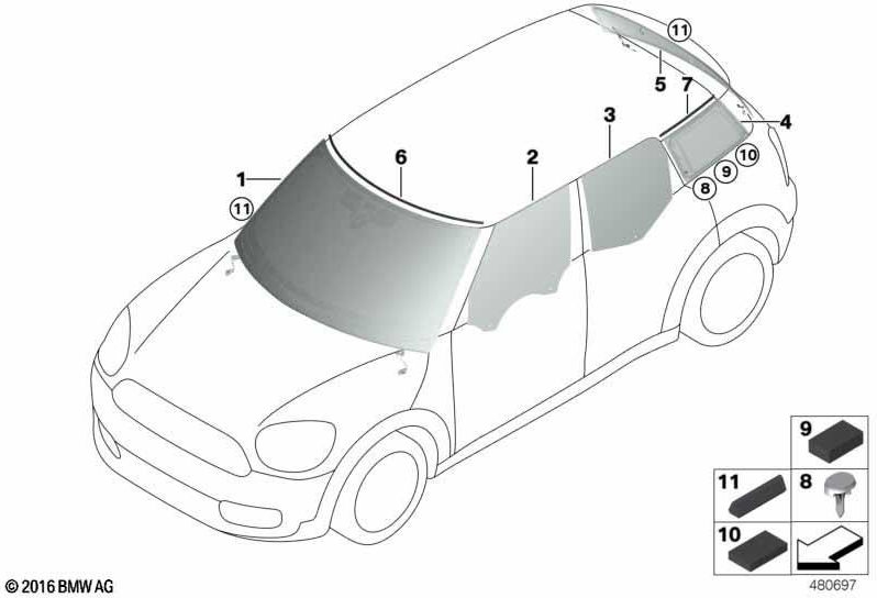 BMW上の本物のカバーフロントウィンドウ（51317380731）| 51317380731