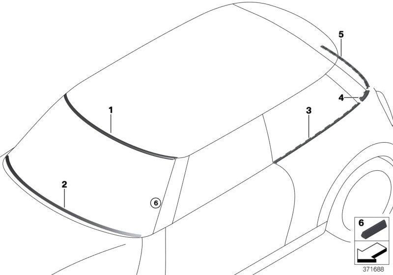 BMW上記の本物のカバーフロントウィンドウ（51317404771）| 51317404771