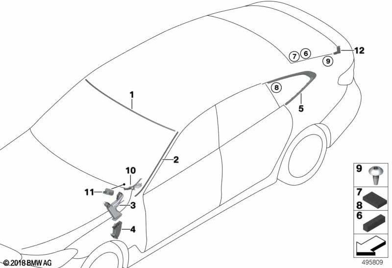 右側のBMW純正カバーフロントウィンドウ（51317412654）| 51317412654