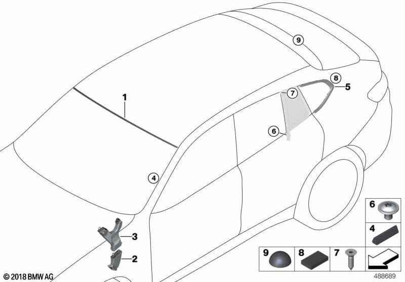 BMW上記の本物のカバーフロントウィンドウ（51317416256）| 51317416256