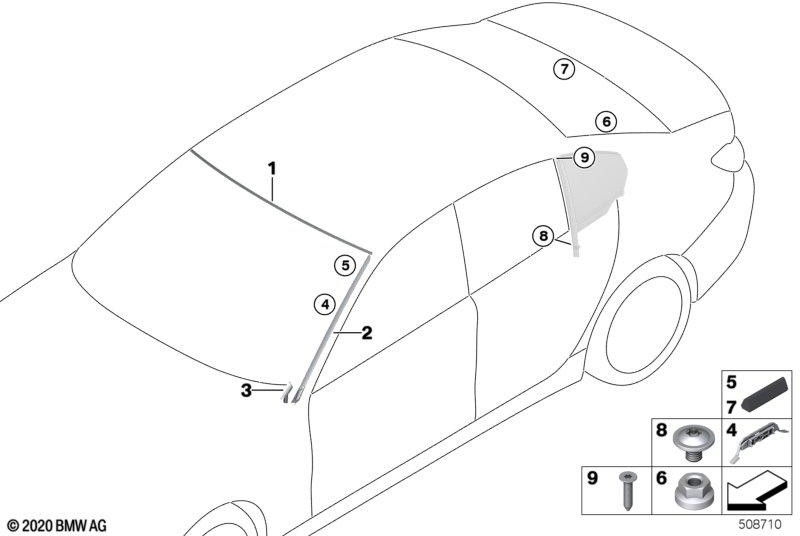 BMW上の本物のカバーフロントウィンドウ（51317427861）| 51317427861