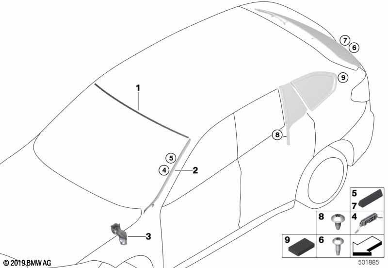 BMW上記の本物のカバーフロントウィンドウ（51317429609）| 51317429609