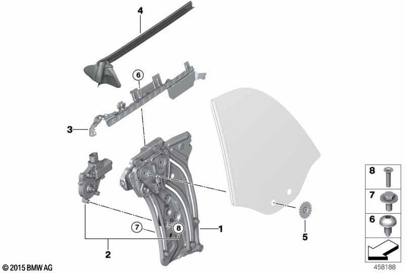BMW左側の本物のウィンドウリフター（51337445281）| 51337445281