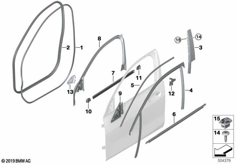 BMW本物のシャフトカバードアフロント右右のアルミニウムサテン（51337452364）| 51337452364