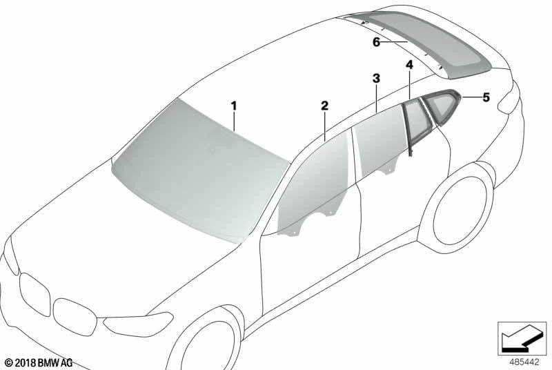 BMW本物のサイドウィンドウドアフロント右（51337463448）| 51337463448