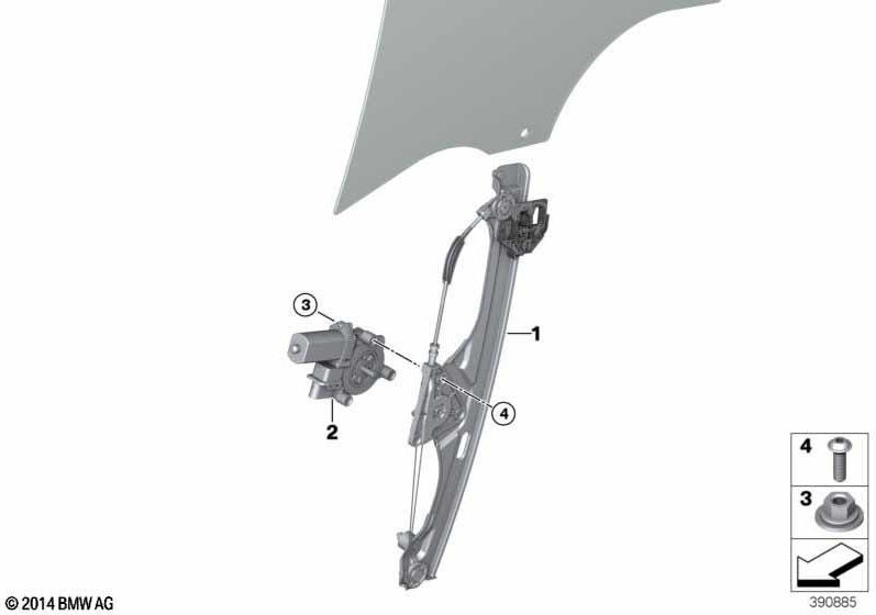 BMWエンジンフロントの左のない本物のウィンドウリーダー（51337490191）| 51337490191