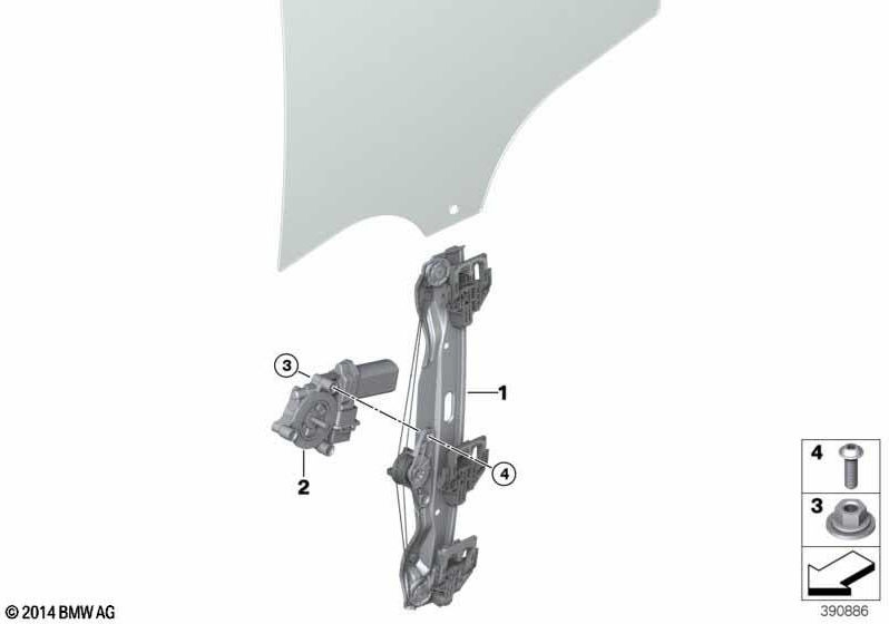 BMW右側にエンジンのない本物のウィンドウリーダー（51337490194）| 51337490194