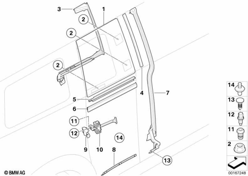 BMW本物のScheibe Clubdoor Schwarz（51357167494）| 51357167494