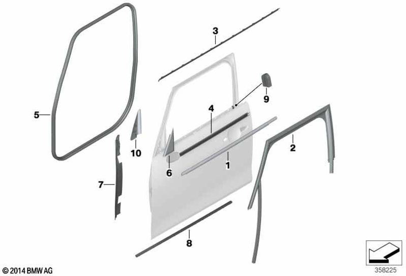bmw左のドアの内側の本物のシャフトシール左（51357322529）| 51357322529