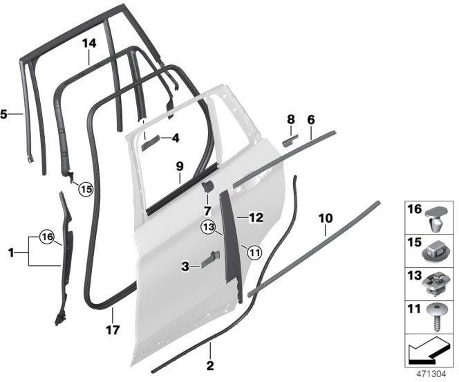 BMW本物のフーガシールドアバック右（51357349664）| 51357349664