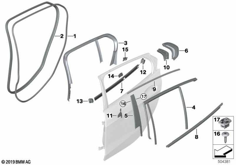 BMW純正ブレンドb-パレンドアバック左シャドーライン（51357452379）| 51357452379