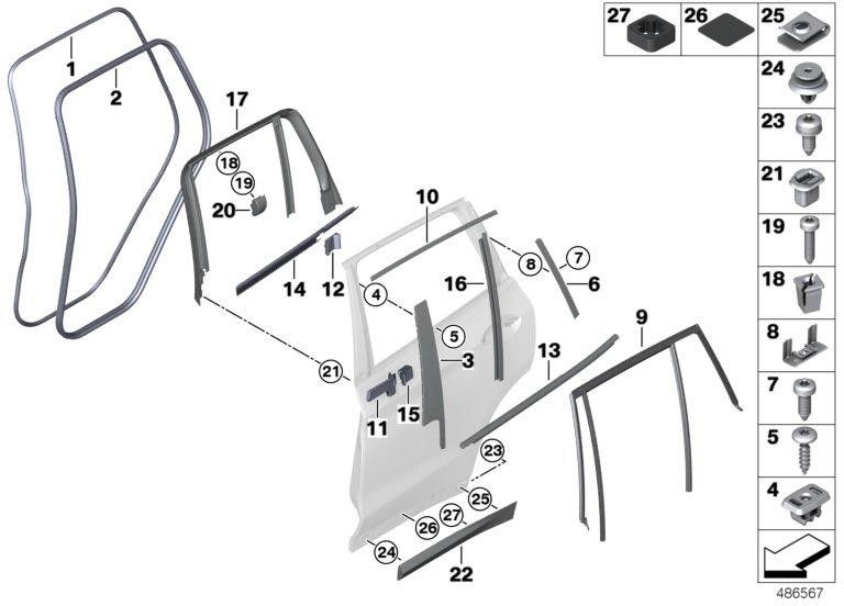 日焼け止めロロのためのBMW純正フック（51357458961）| 51357458961