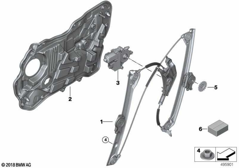 BMW右側にエンジンのない本物のウィンドウリーダー（51358494806）| 51358494806