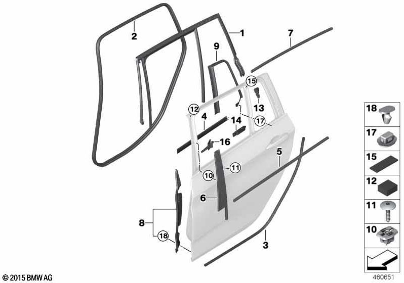 BMW純正シャフトカバー左のドアの外側のカバー（51358498425）| 51358498425