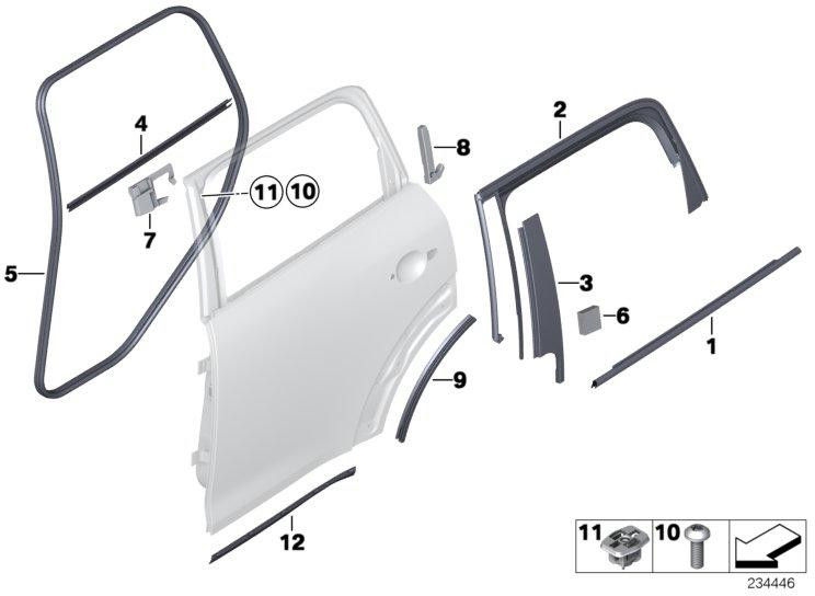 BMW本物のブレンドb-pälenドアの背面（51359800619）| 51359800619