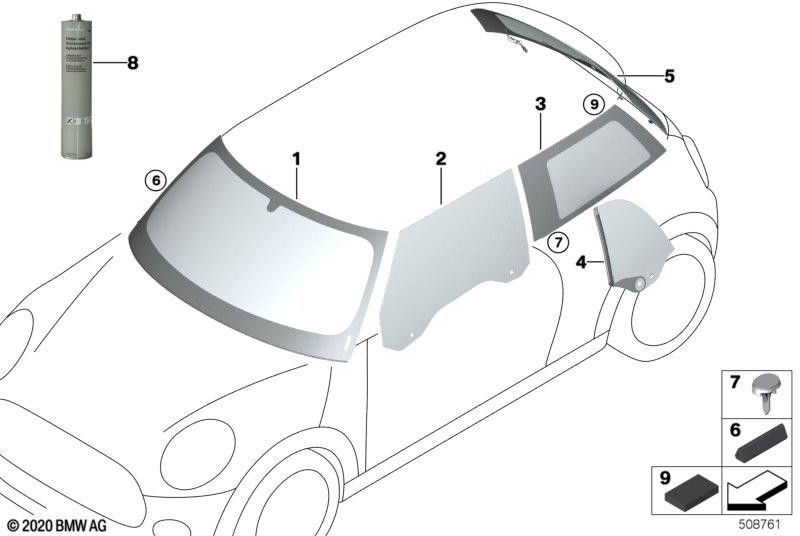 BMW純正クリップサイドウィンドウ（51377336901）| 51377336901