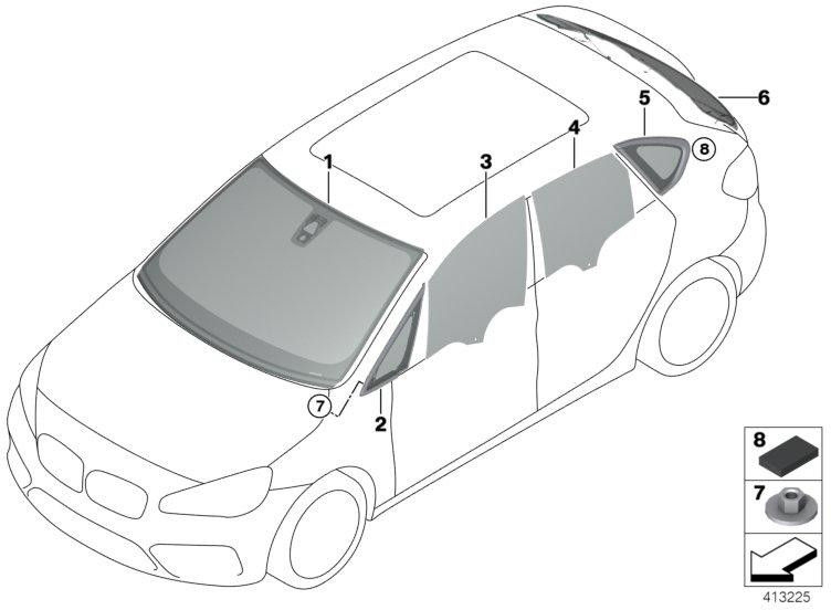 BMW純正三角形ディスクは、右の光沢ブラック（51377375182）の正面にしっかりとディスク| 51377375182
