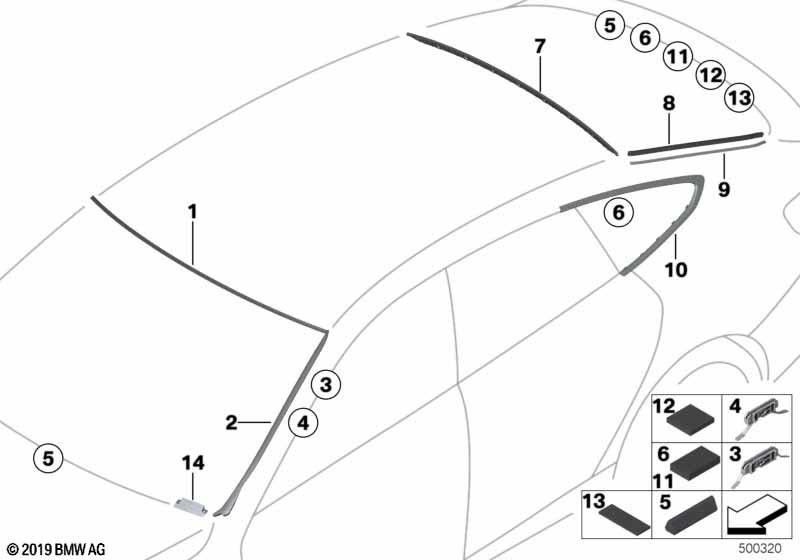 BMW左のブラックマット（51377394879）のBMW本物のストラップ| 51377394879