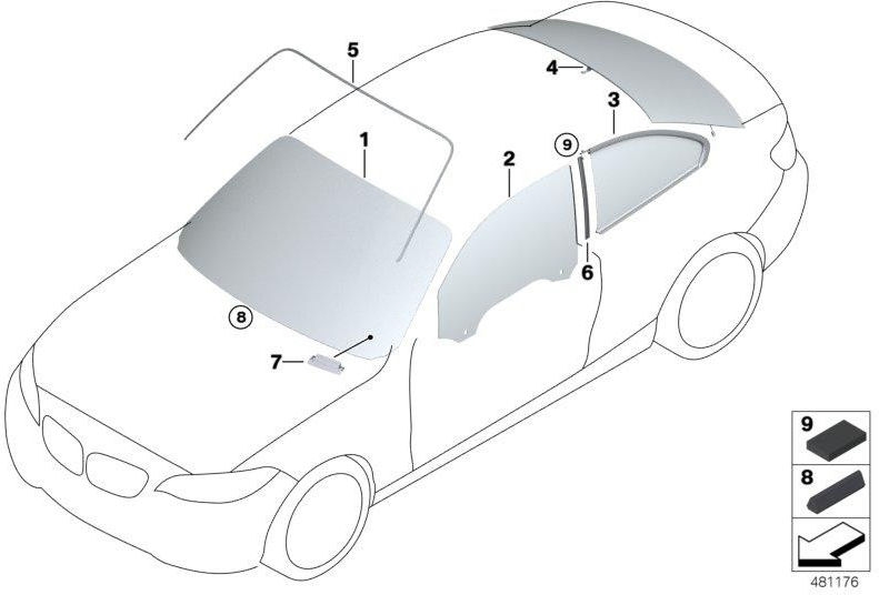 BMW左のアルミニウム光沢（51377404199）| 51377404199