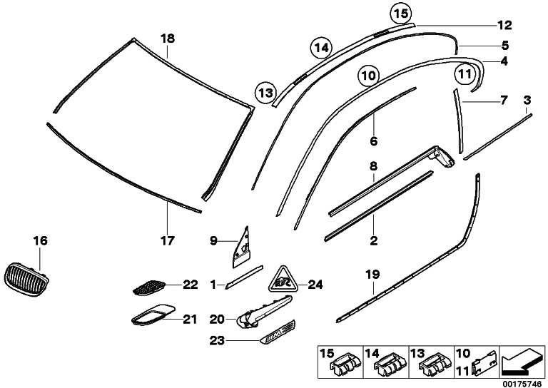 BMW右側の本物の絞りBピラー（51377453300）| 51377453300