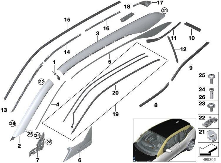 BMW左後部の本物の絞りCピラー（51377453545）| 51377453545