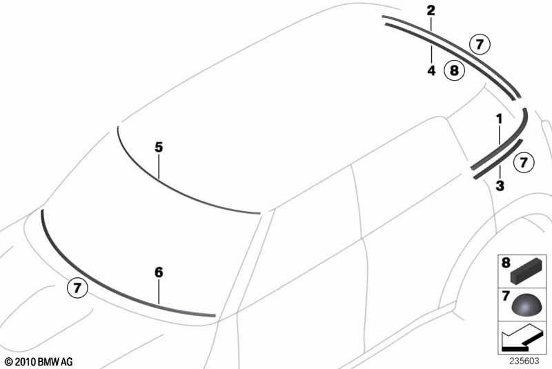 BMW右側の本物の装飾的なストリップディスク（51379810472）| 51379810472