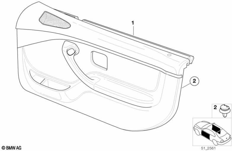 右のQ6SWブラック（51412693796）のBMW純正ドアクラッディングレザー| 51412693796