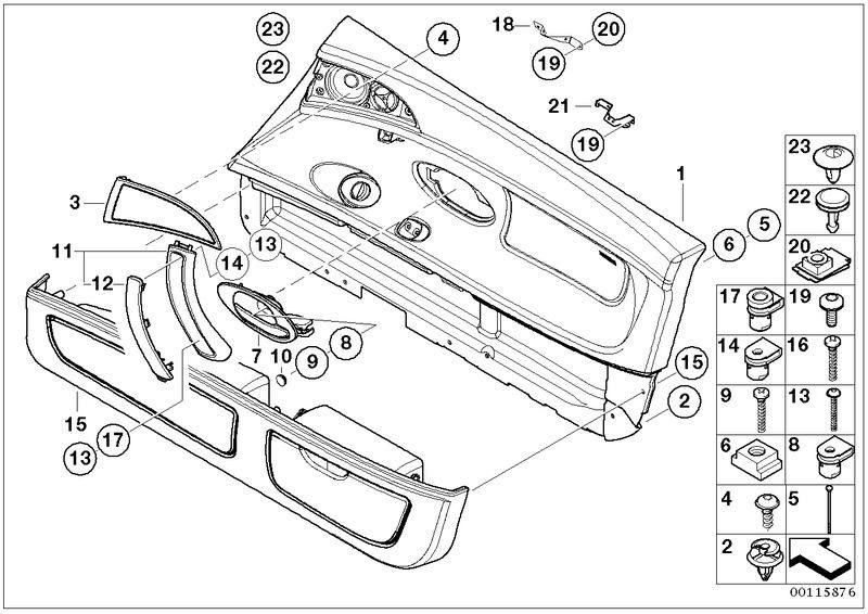 BMW左のTopa Blau Met（51417004633）に折りたたみバッチを備えた本物の開口部| 51417004633