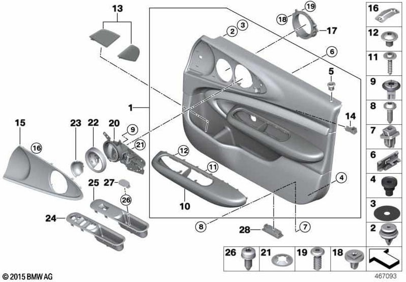 BMW本物のZuziehuldeドアフロント（51417363005）| 51417363005