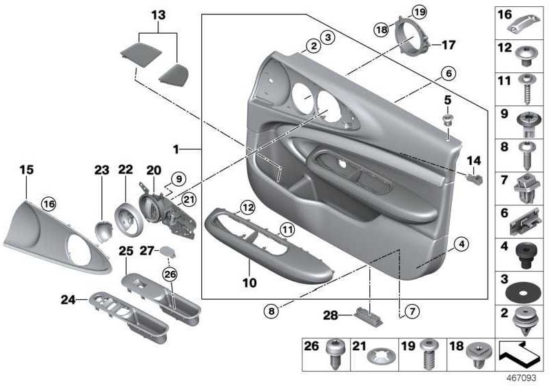 BMW本物のZuziehuldeドアフロント（51417389107）| 51417389107