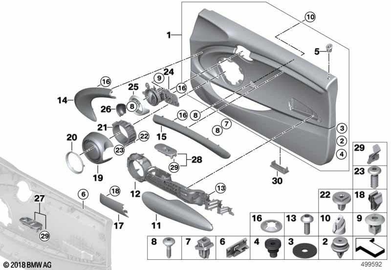 BMW純正アームレストドア右衛星グレー（51417393130）| 51417393130