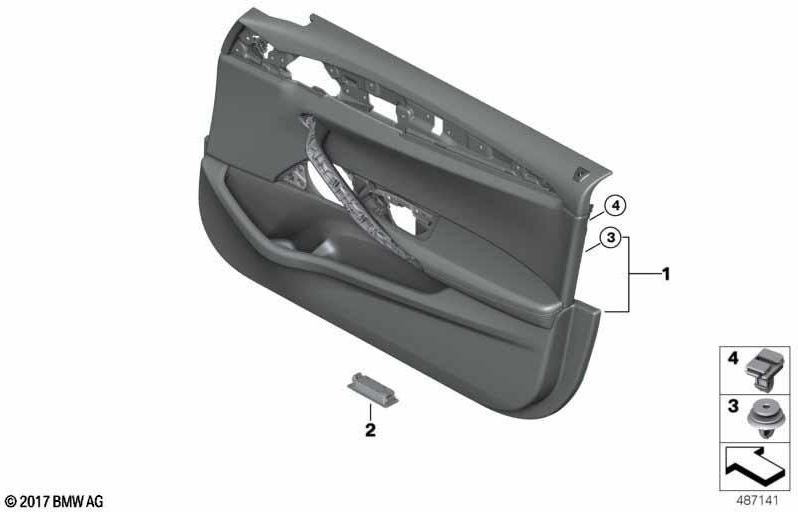 BMW右の右の黒の本物のドアクラッディング（51417476794）| 51417476794