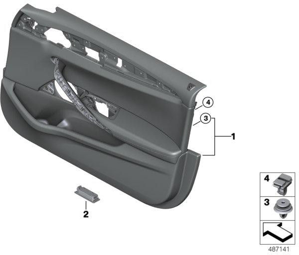 BMW右の右の黒の本物のドアクラッディング（51418093046）| 51418093046