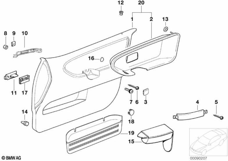 BMW正面右ベージュでの本物のドアクラッディング（51418177978）| 51418177978