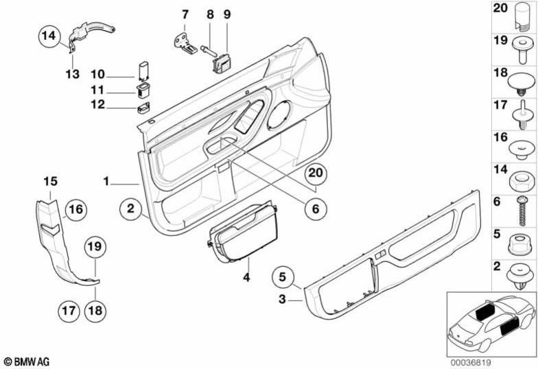 BMW純正ドアクラッディングフロント左砂ベージュO7SN（51418246357）| 51418246357