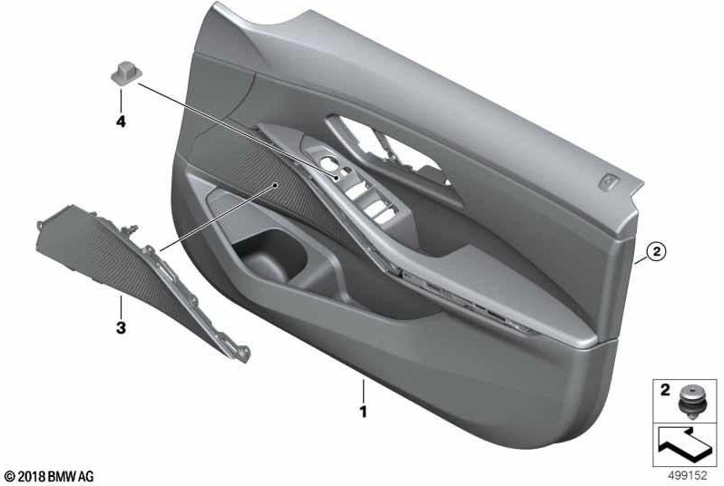 前面のBMW純正ドアクラッディング左黒（51419460767）| 51419460767