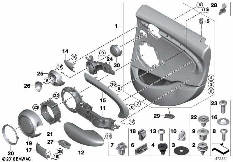 BMW右側の右側の本物のアパーチャスピーカー（51427381254）| 51427381254