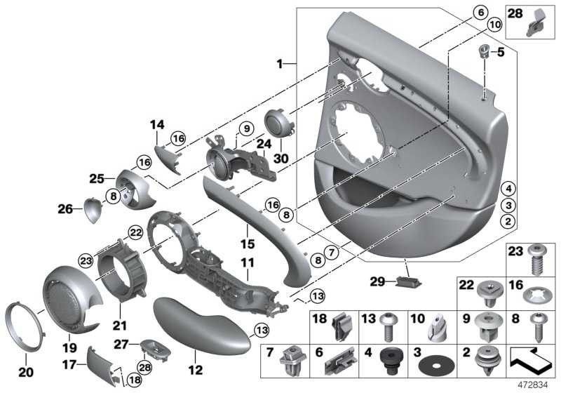 BMW純正ブレンドlichtpacketドアリアパーツ左ピアノブラックミニ（51427414233）| 51427414233